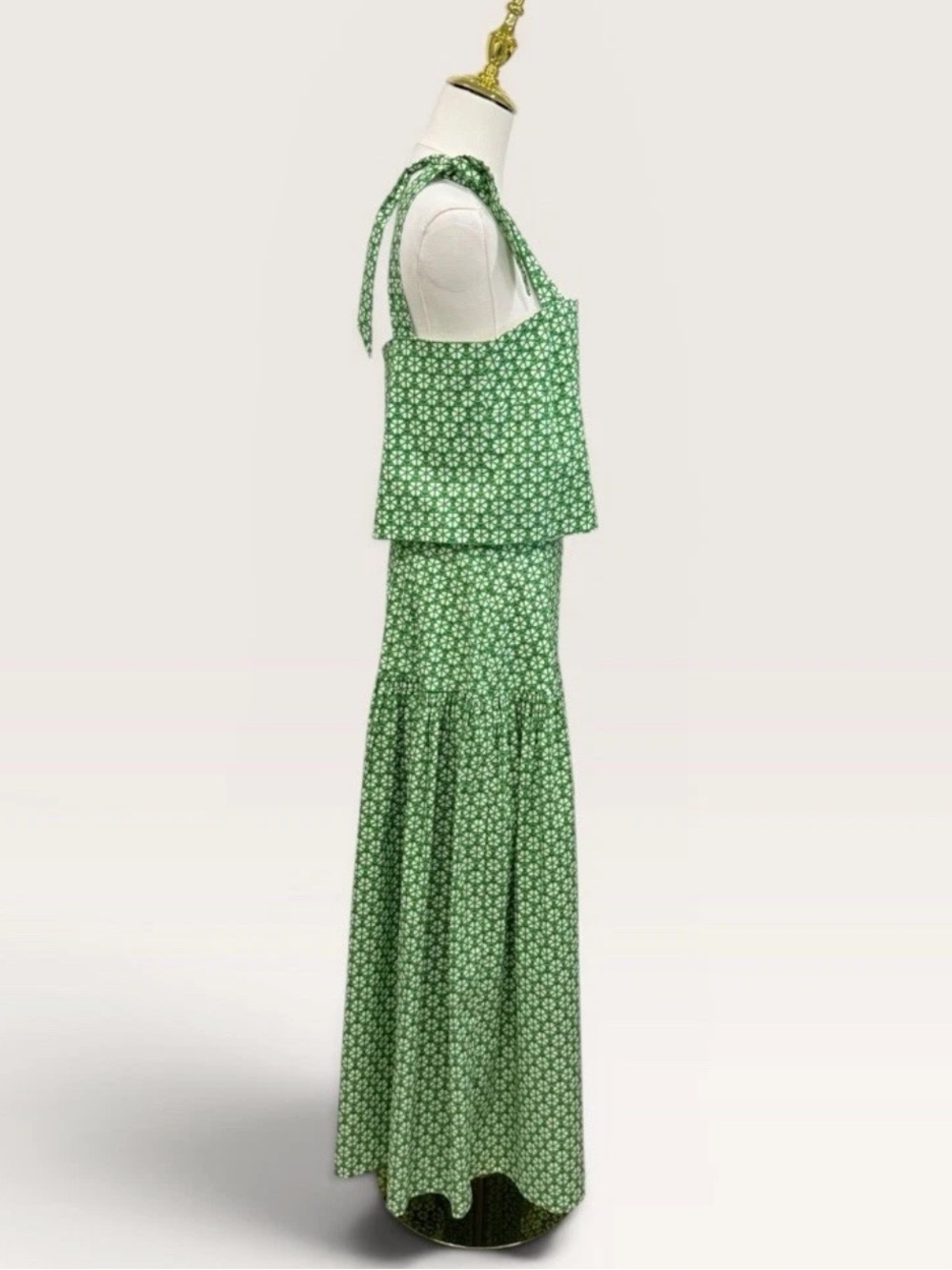 Antonio Melani Style by Simkins Charlotte Printed Poplin Top Skirt Set Green NWT - Picture 5 of 16